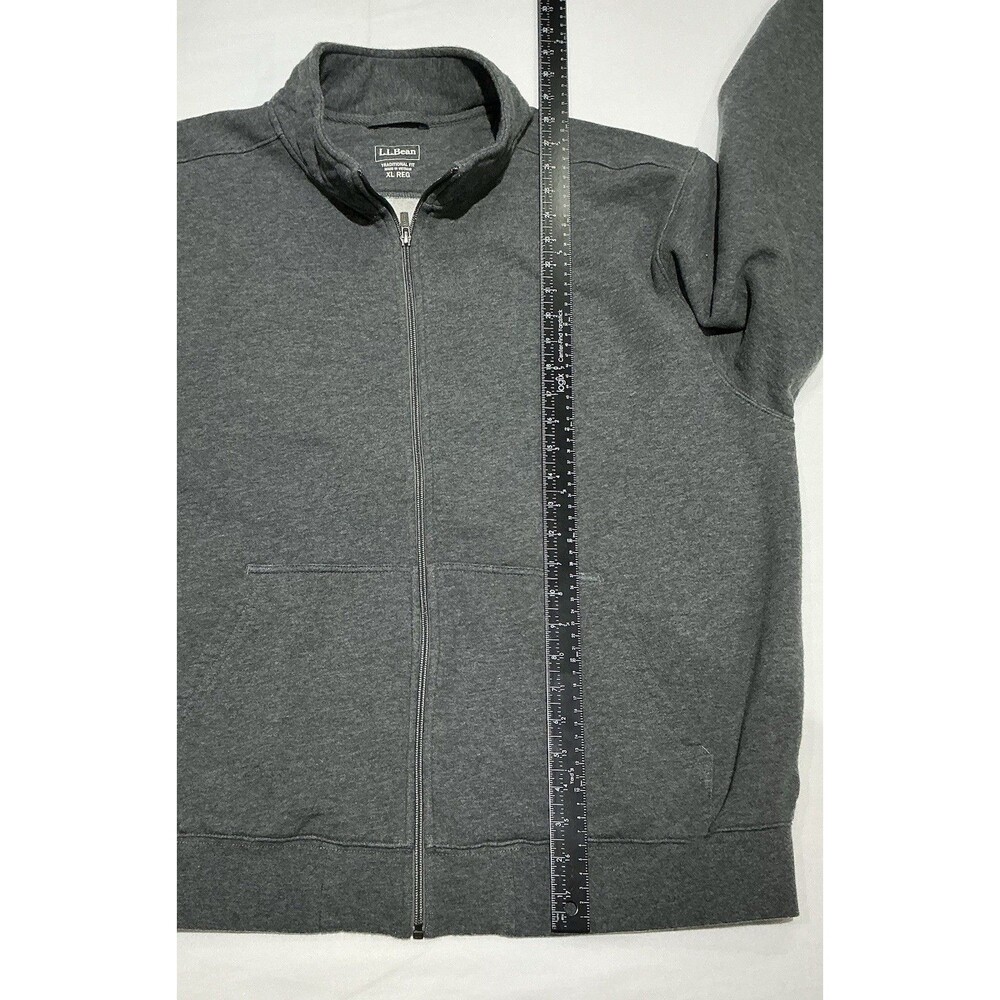 LL Bean Sweatshirt Mens XL Gray Fleece Lined Fill Zip Mock Neck - Picture 8 of 8